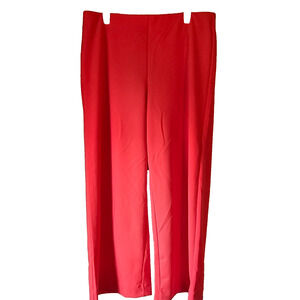 LOFT Coral Wide Leg Pants Pull On Jersey Knit Womens Large NWT Elastic Waist